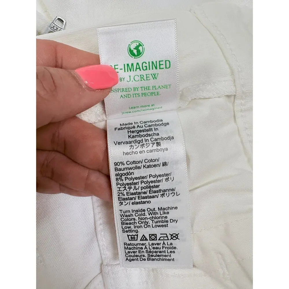 NWT J.Crew 9” Vintage Slim Straight White Jeans 28 High Rise Coastal Denim $128 - Picture 15 of 16